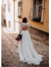 Ivory Eyelash Lace Keyhole Back Lovely Wedding Dress